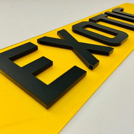 4D acrylic number plates