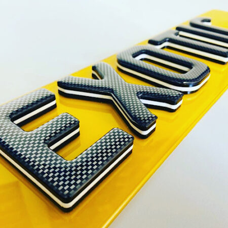 4D carbon gel oreo number plates